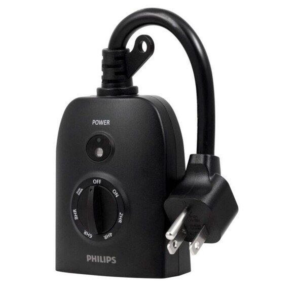 New Philips Dusk to Dawn Sensing 8/6/4/2hr Countdown Timer Outdoor 2 Outlet - Picture 4 of 11